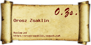 Orosz Zsaklin névjegykártya